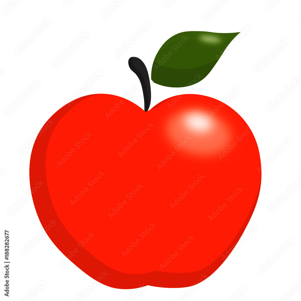 Obraz premium red apple vector, icon, illustration of a red apple 