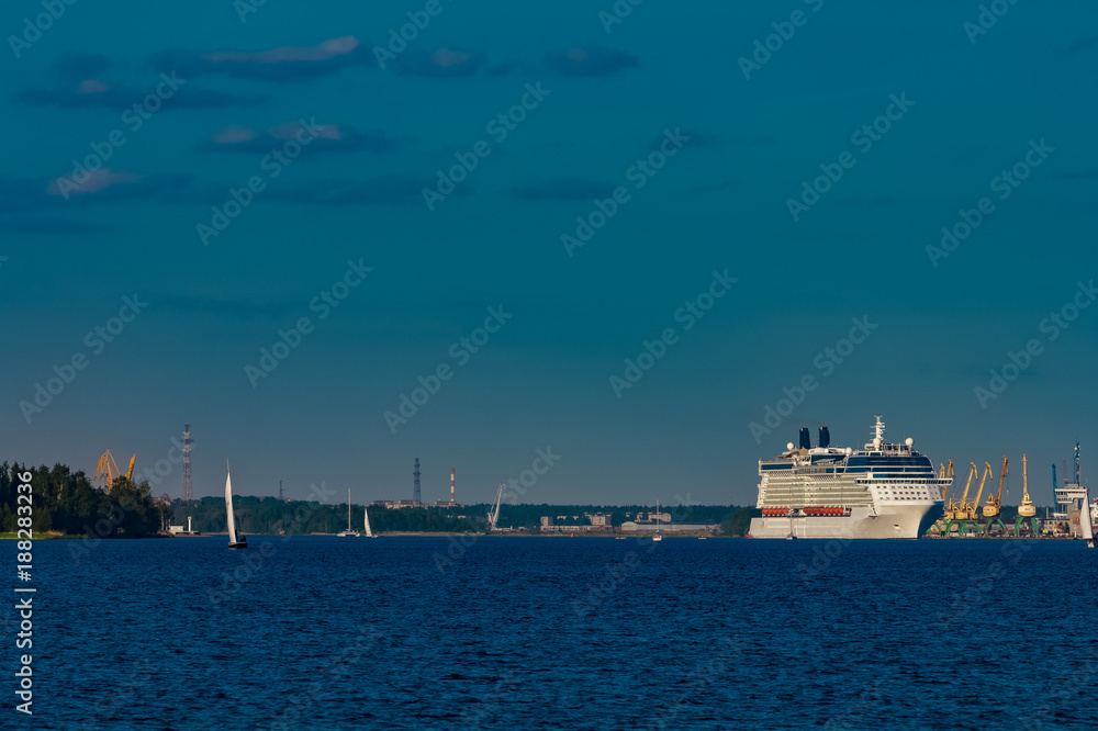 White giant cruise liner
