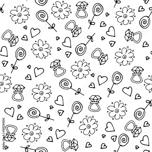 Love symbols Seamless pattern. Happy Valentine's day.