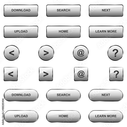 Vector illustration of web elements button set photo