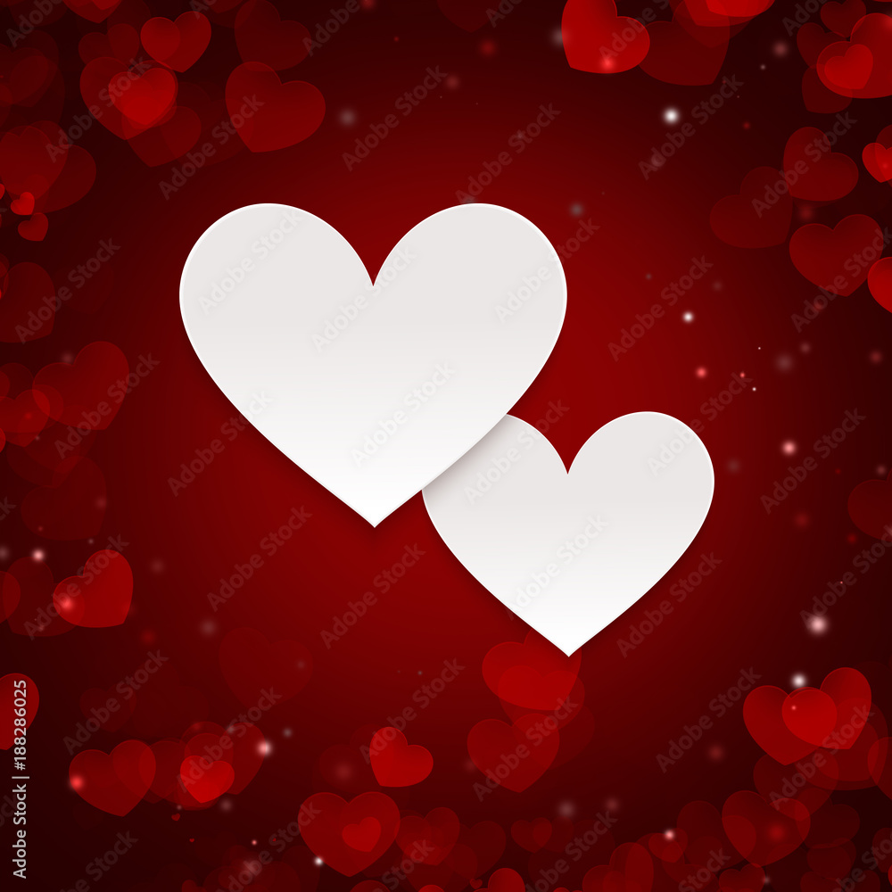 Valentines and wedding day. Abstract illustrated background with valentine hearts