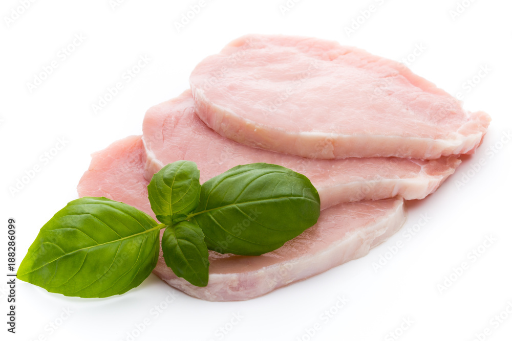 Fresh raw beef steak isolated on white background, top view. Fresh raw beef steak isolated on white background, top view.