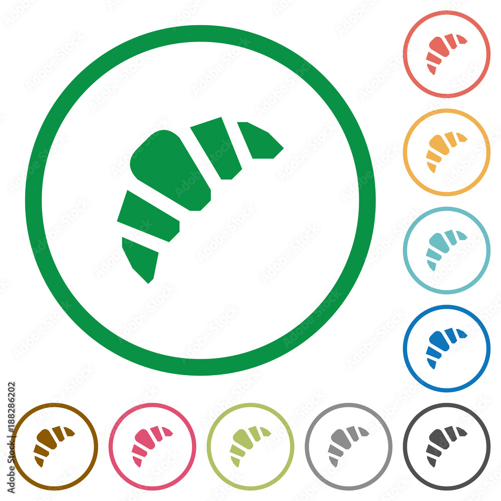 Bakery flat icons with outlines Bakery flat icons with outlines