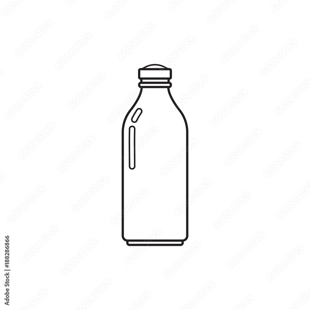 Line Glass bottle for milk