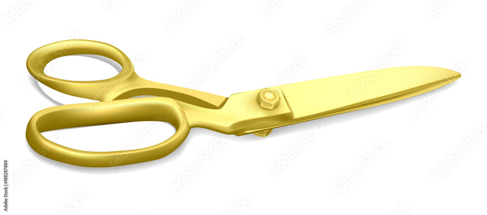 Gold scissors isolated Gold scissors isolated