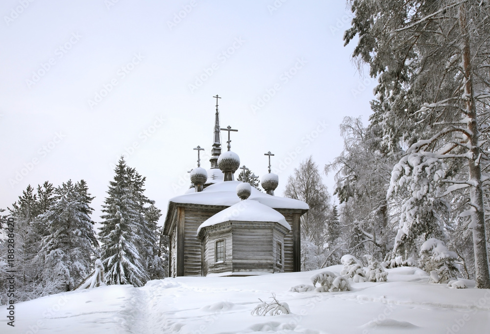 Church of St. Alexander Svirsky at Maselga village. Kargopol district. Arkhangelsk Oblast. Russia