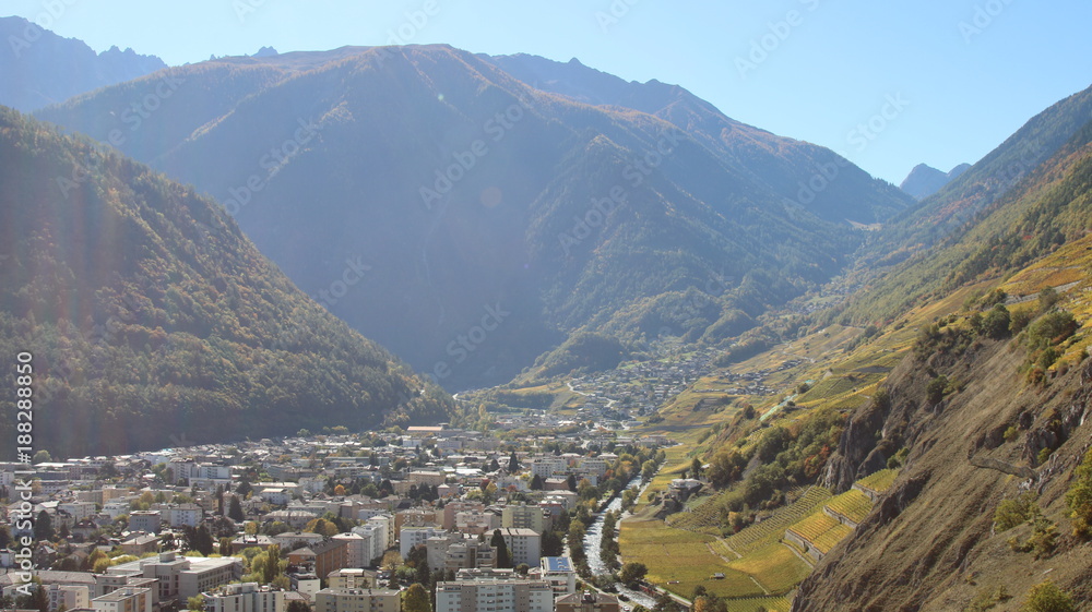 Φωτογραφία Viñedos, Suiza, vineyards, Switzerland, Martigny, Valais