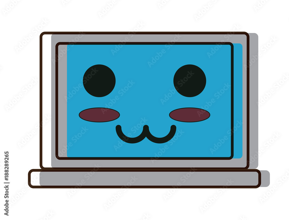 kawaii laptop computer icon kawaii laptop computer icon