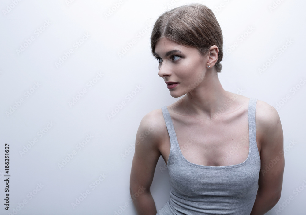 modern portrait of a beautiful young woman. modern portrait of a beautiful young woman.