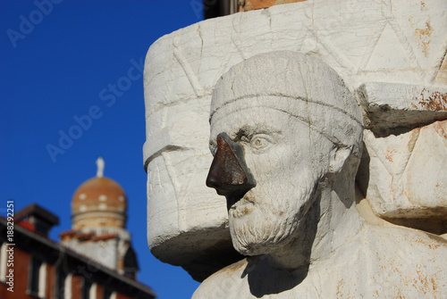 Sior Antonio Rioba moorish merchant medieval statue with iron nose in Venice photo