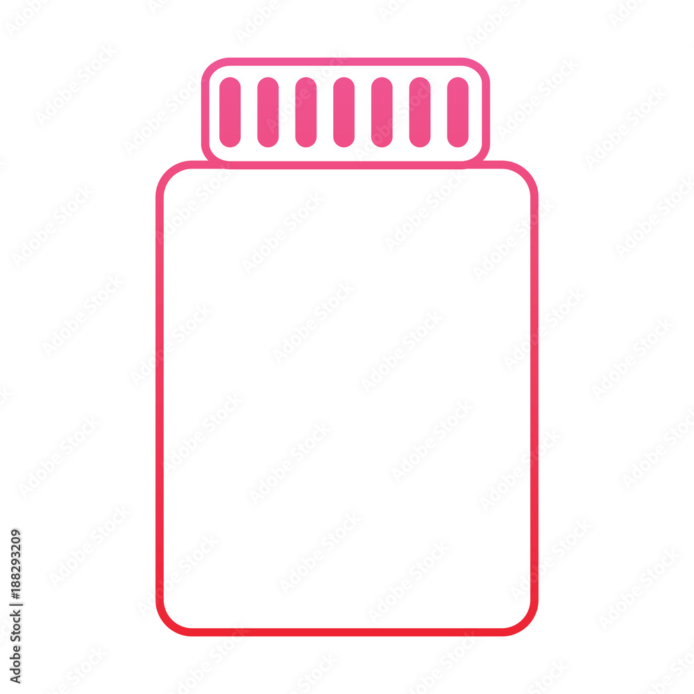 bottle empty container plastic icon vector illustration red line design bottle empty container plastic icon vector illustration red line design