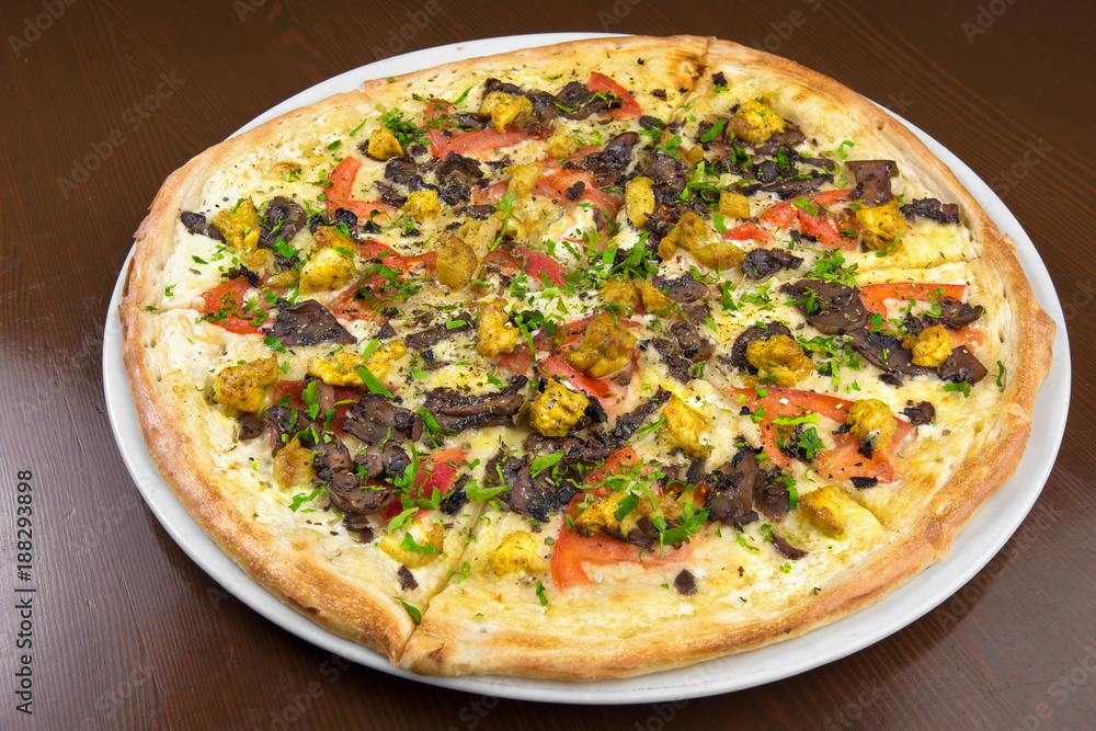 Pizza on a plate Pizza on a plate