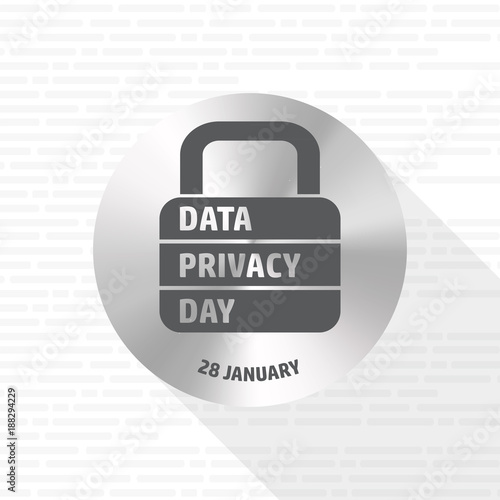 Data Privacy Day. Vector lock sign.