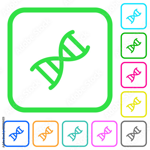 DNA molecule vivid colored flat icons