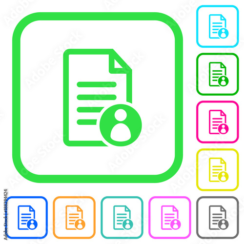 Document owner vivid colored flat icons