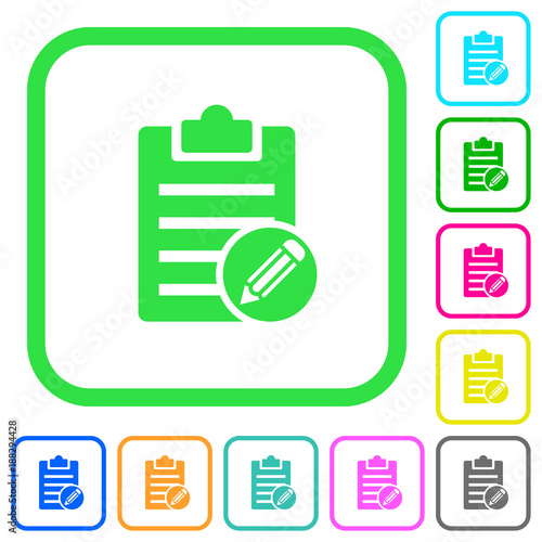 Edit note vivid colored flat icons