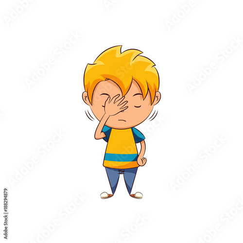 Kid facepalm gesture