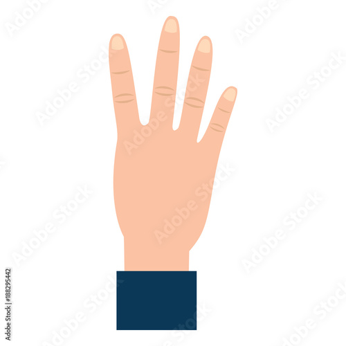 fingers up hand gesture icon image vector illustration design 
