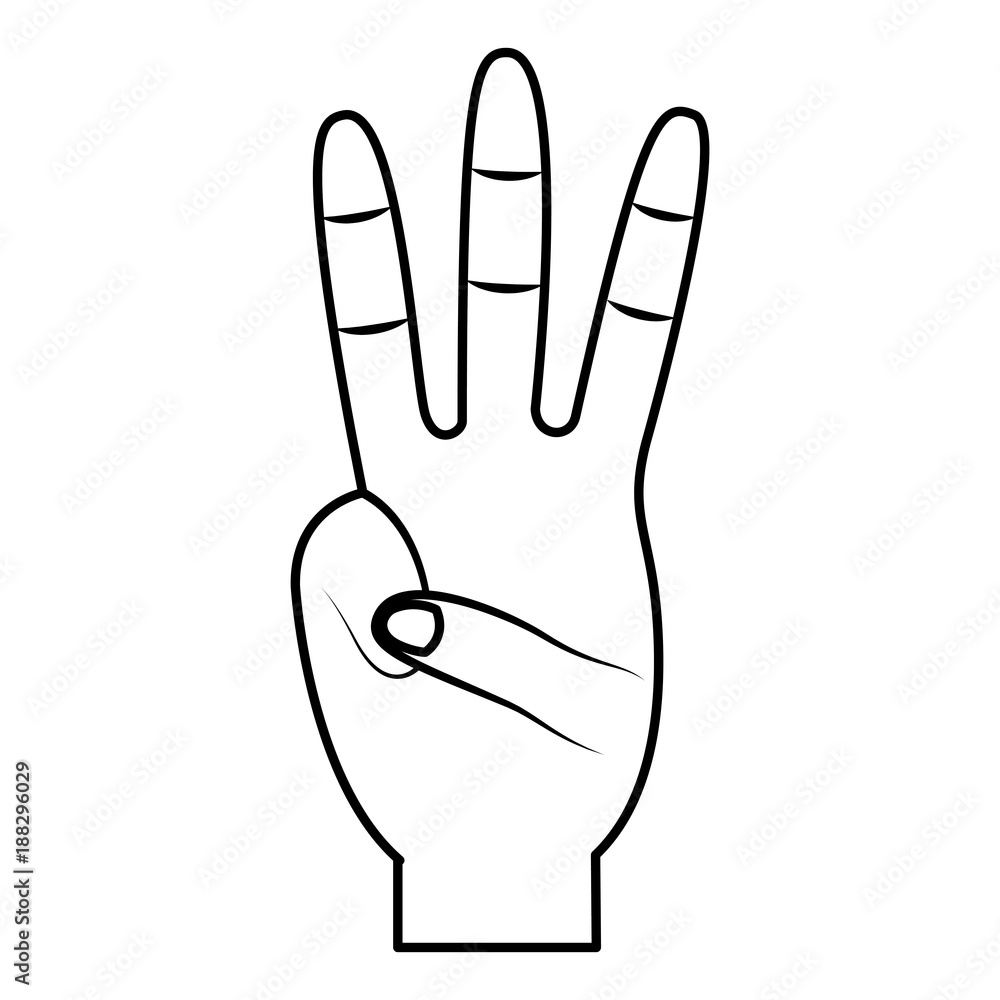 three fingers up hand gesture icon image vector illustration design three fingers up hand gesture icon image vector illustration design