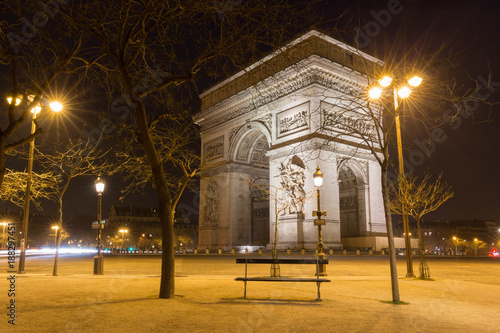 Photography The Triumphal Arch in evening, Paris, France.