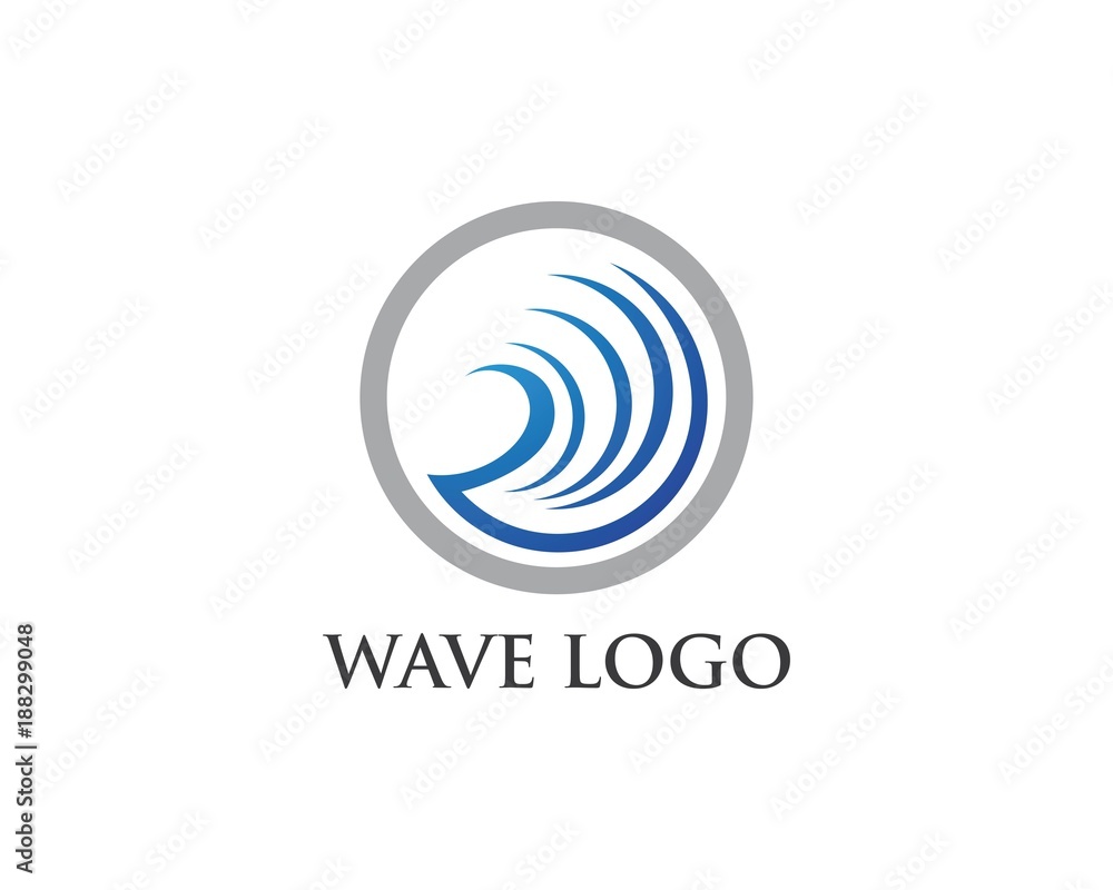 Water Wave symbol and icon Logo Template