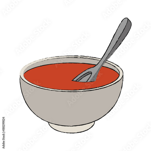 Delicious dish of soup icon vector illustration graphic design