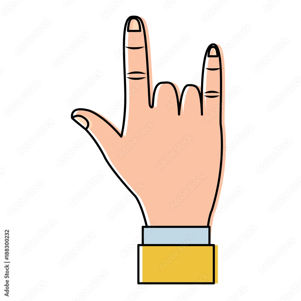 hand in rock n roll sign gesture vector illustration design hand in rock n roll sign gesture vector illustration design