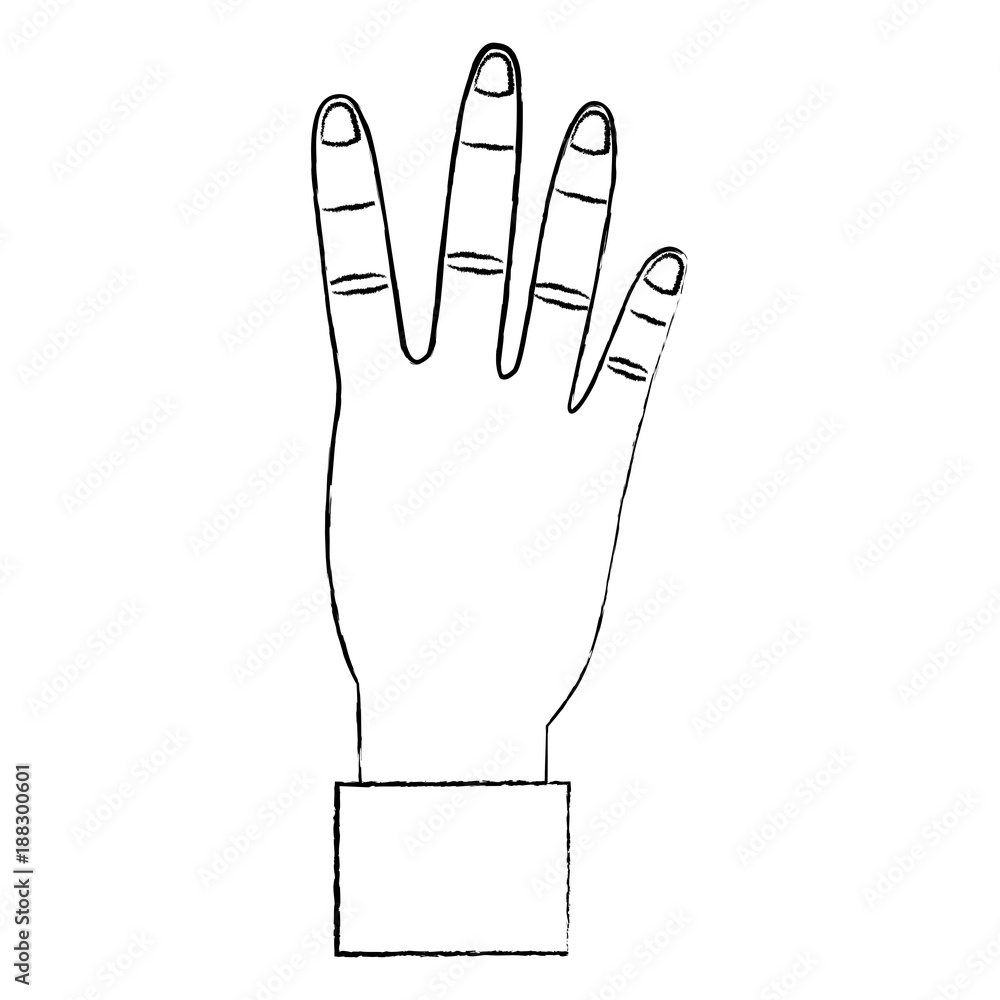 hand showing four count gesture vector illustration design hand showing four count gesture vector illustration design