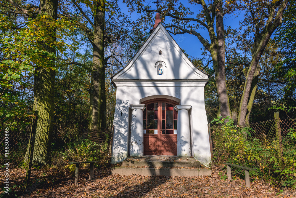 Small chapel in Granica village in Kampinos Forest, Poland