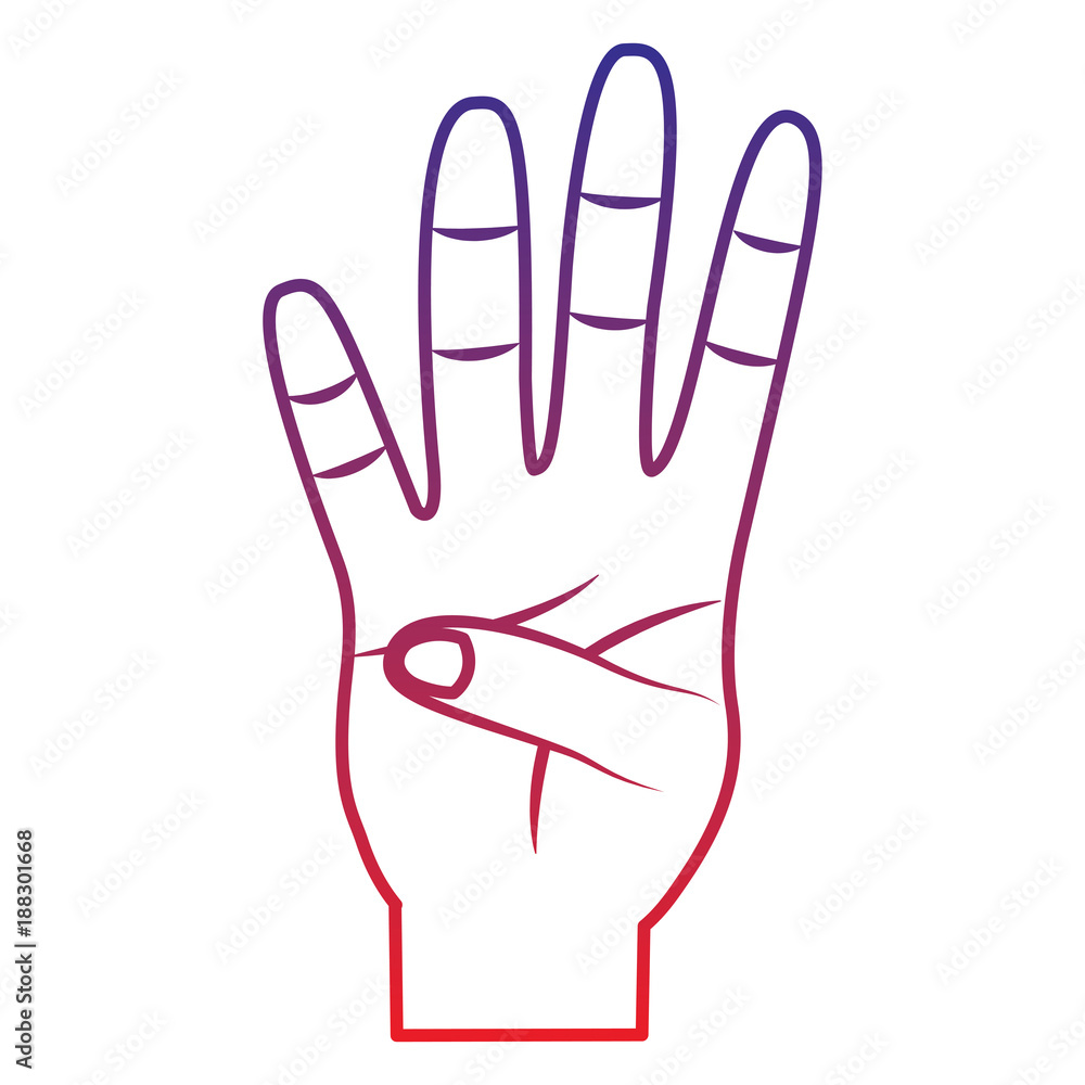 four fingers up hand gesture icon image vector illustration design four fingers up hand gesture icon image vector illustration design