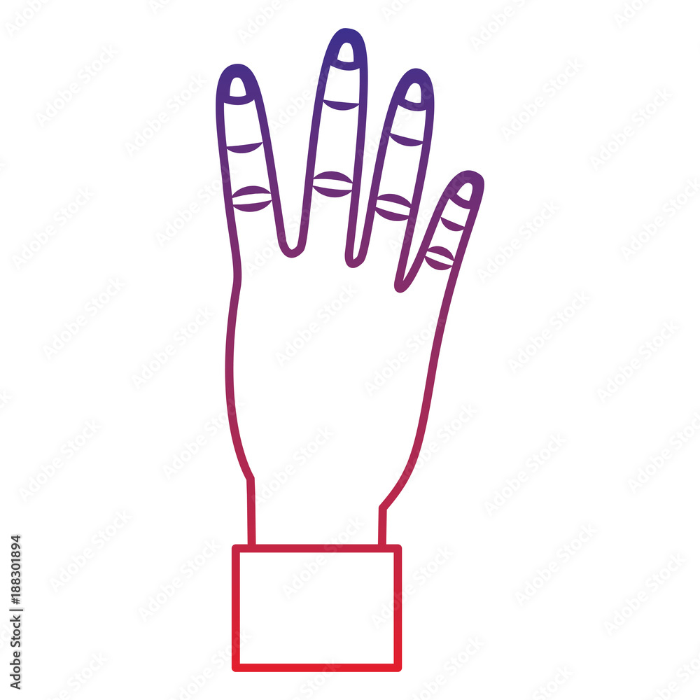 four fingers up hand gesture icon image vector illustration design four fingers up hand gesture icon image vector illustration design