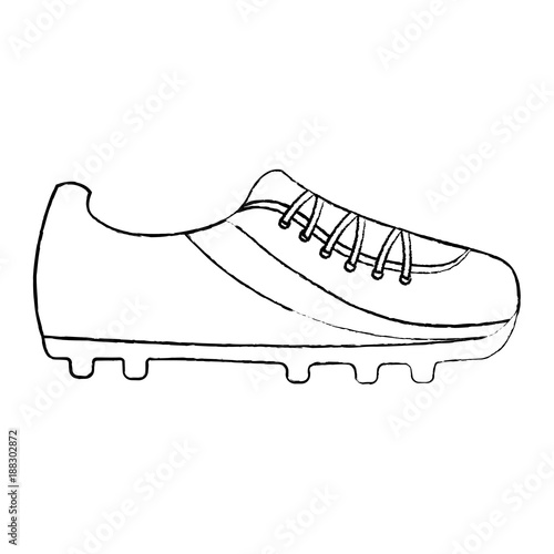 shoe soccer icon equipment play vector illustration