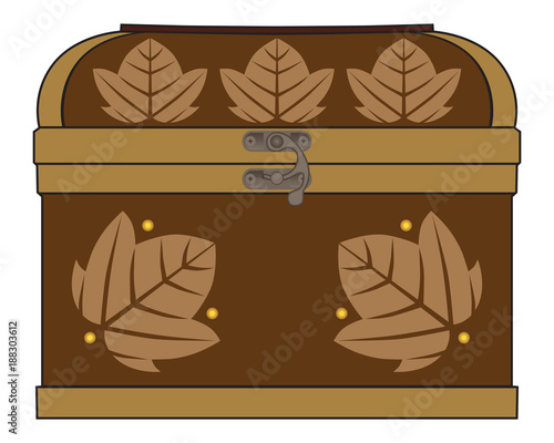 A decorative wooden treasure chest for keeping valuables
