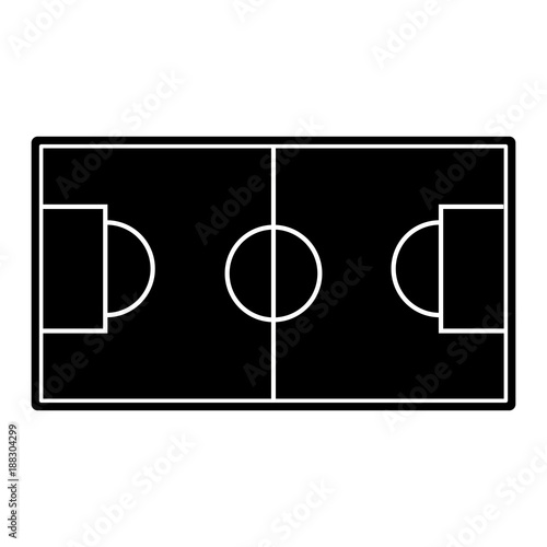 field topview football soccer icon image vector illustration design black and white