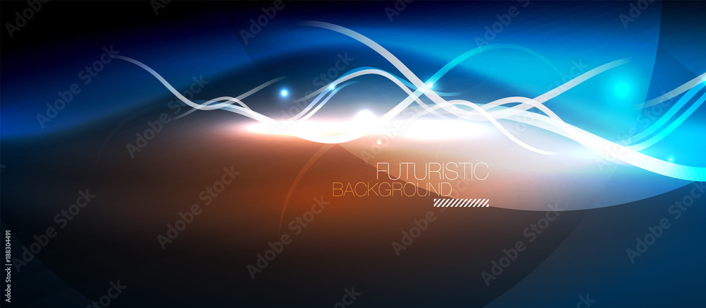 Bright neon lines wave Bright neon lines wave
