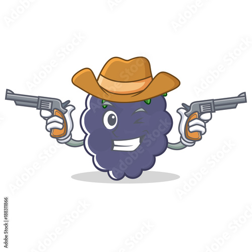Cowboy blackberry character cartoon style