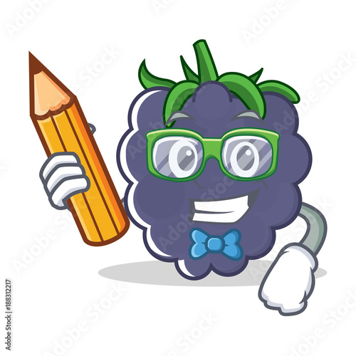 Student blackberry character cartoon style