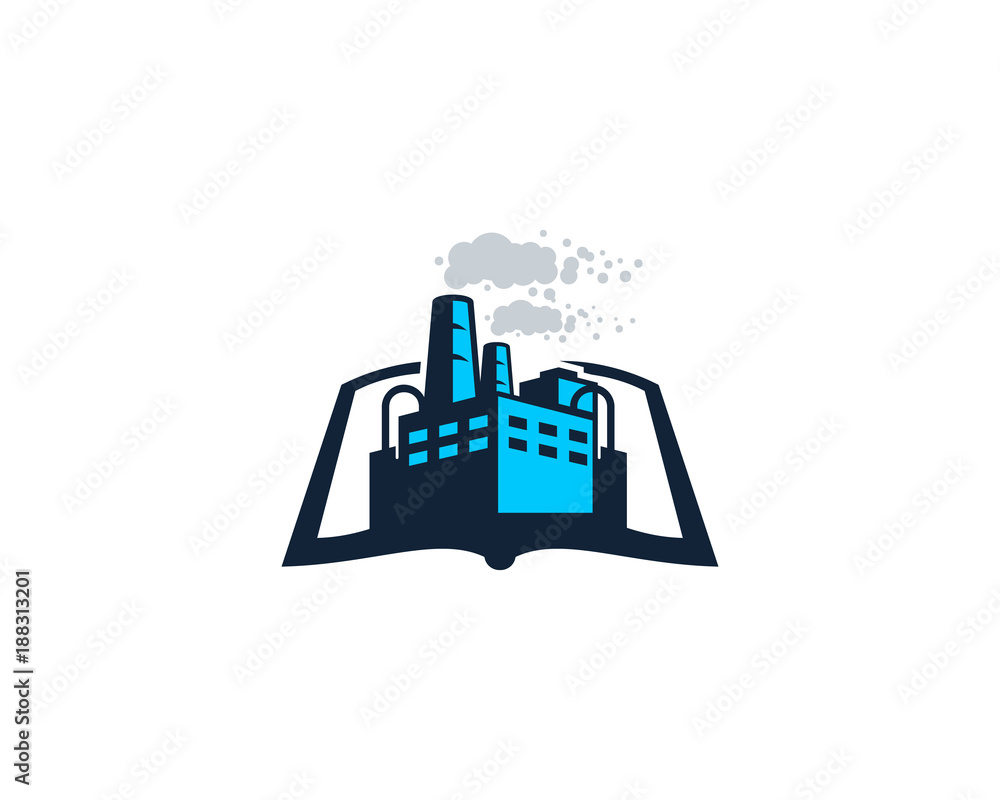 Book Factory Icon Logo Design Element