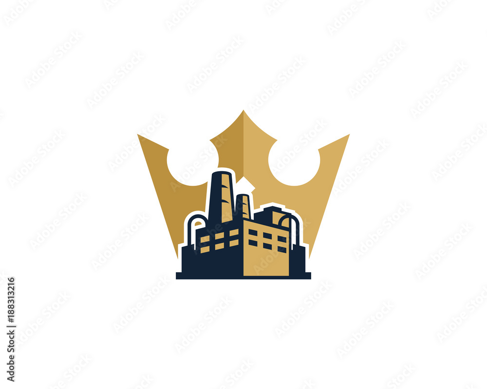 Crown Factory Icon Logo Design Element