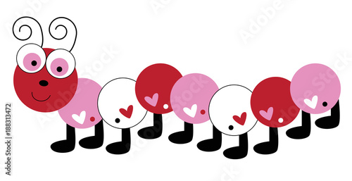 Love Heart Valentines Caterpillar