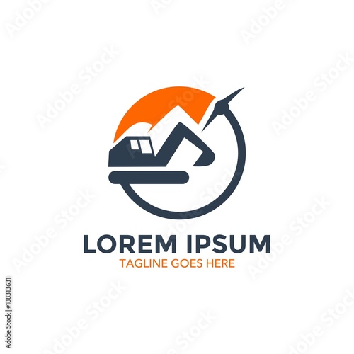 Mining company logo related. vector. editable