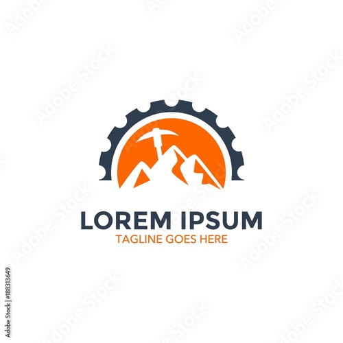 Mining company logo related. vector. editable
