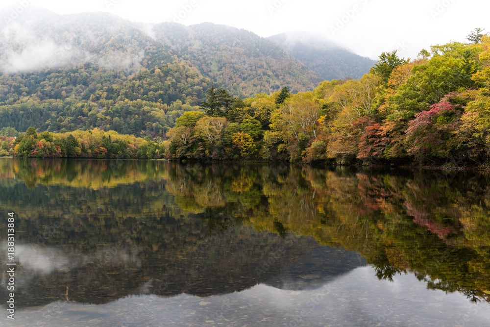 Yumoko Lake at Nikko , Tochigi prefecture in autumn Yumoko Lake at Nikko , Tochigi prefecture in autumn