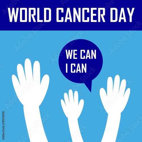 word cancer day illustration logo. campaign. poster. vector. editable © vectorich