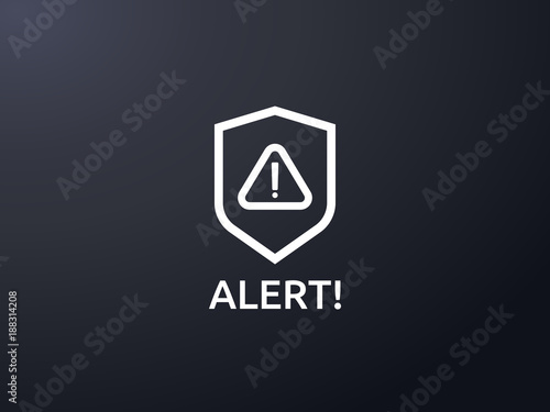 Free Download attention warning alert sign with exclamation mark symbol. shield line icon for Internet VPN Security protection Concept vector illustration. - GFXLoad