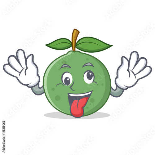 Crazy guava mascot cartoon style