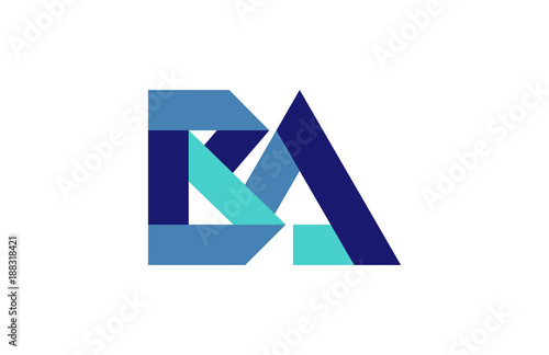 BA Blue Ribbon Letter Logo