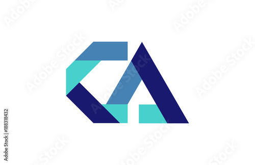 CA Blue Ribbon Letter Logo