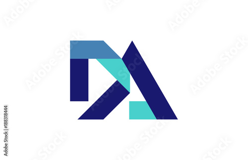 DA Blue Ribbon Letter Logo