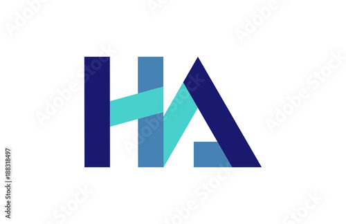 HA Blue Ribbon Letter Logo